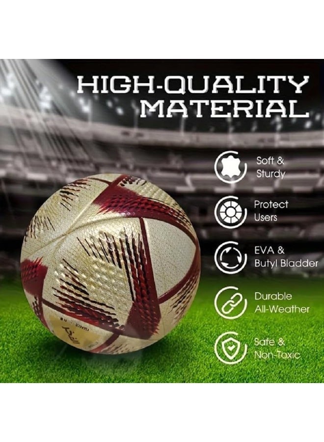 Luxly Football Soccer Ball Thermal Bonded Soccer Balls Size 5, Winded Bladder Football Quality, Durable for Adults, Youth Best for Clubs & Academies Perfect Match, Training, Recreational Play - Image 5